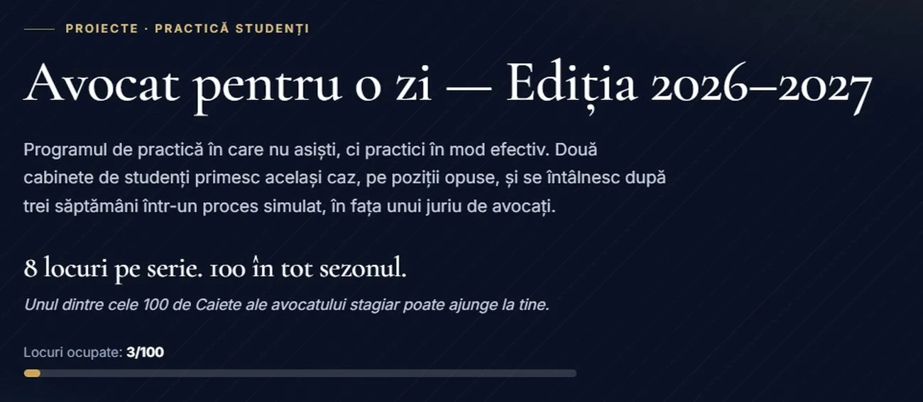 Avocat pentru o zi: roluri, etape și cum te înscrii